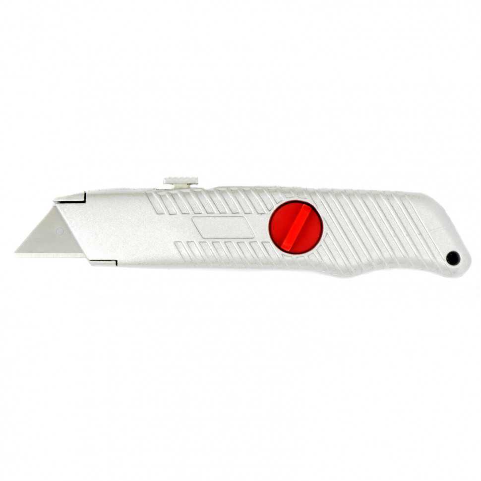 Нож, 19 мм, выдвижное трапециевидное лезвие, металлический корпус Matrix Ножи строительные фото, изображение