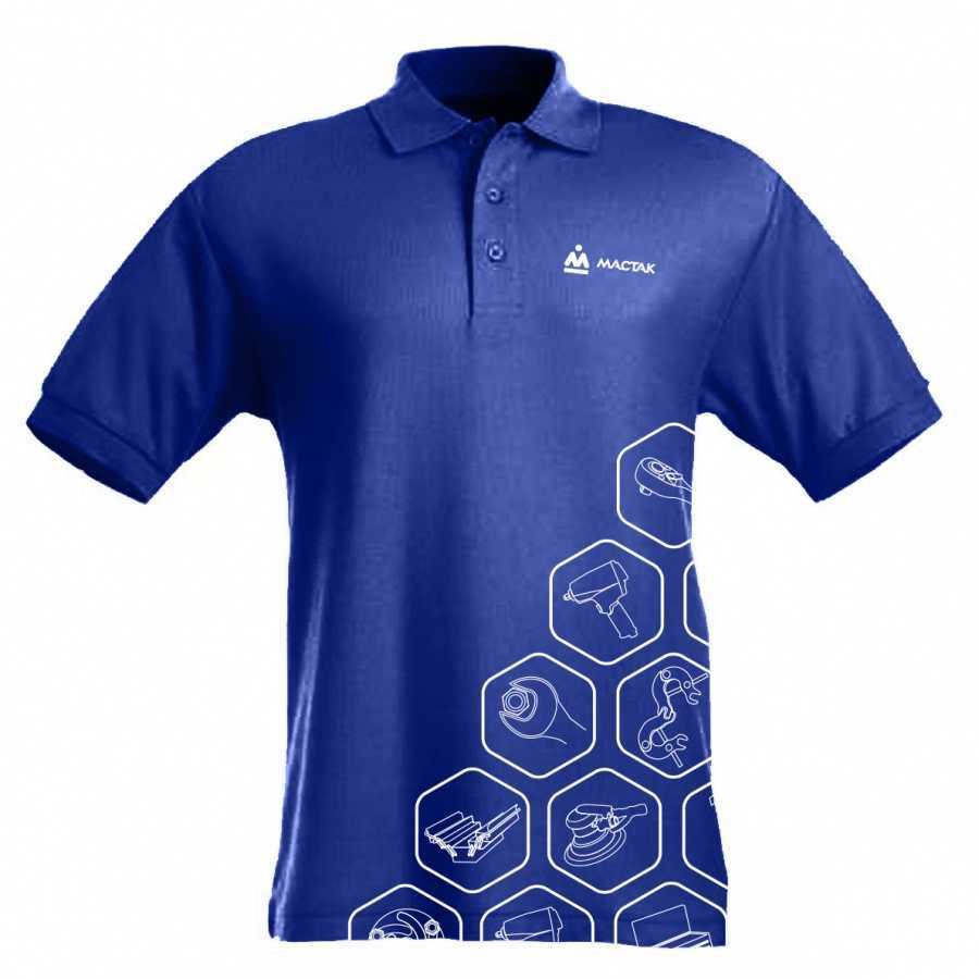 Поло с логотипом бренда "МАСТАК", размер L, синий/принт МАСТАК ADT-201807LP Брендированная одежда фото, изображение